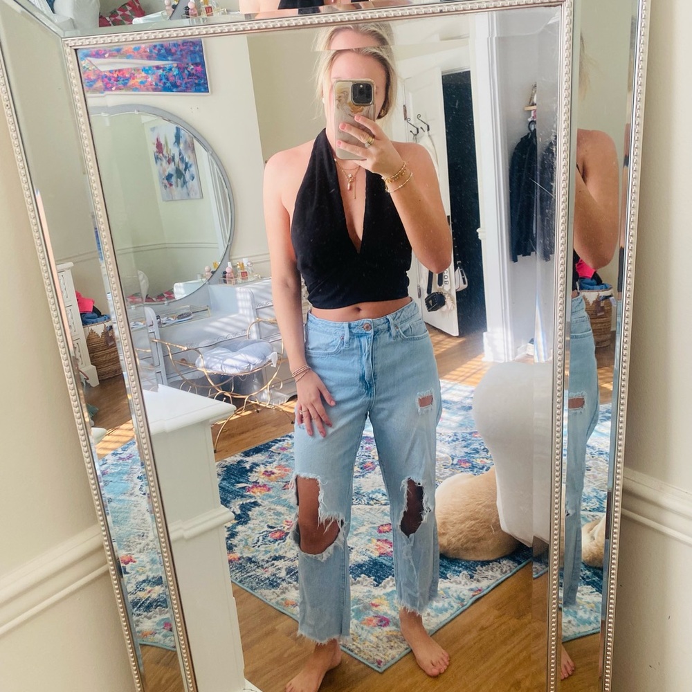 HYFVE Black Halter Crop Top